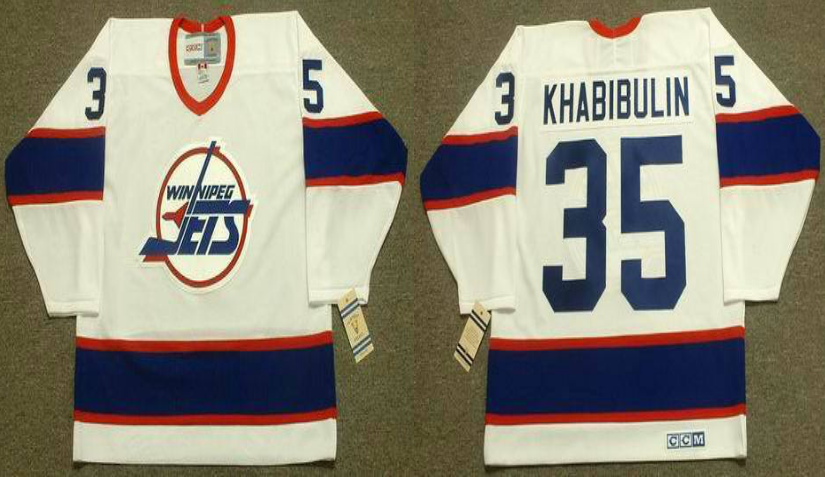 2019 Men Winnipeg Jets #35 Khabibulin white CCM NHL jersey->winnipeg jets->NHL Jersey